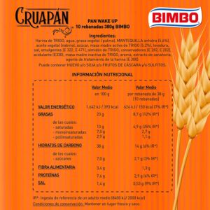 Ingredientes de Cruapan de Bimbo